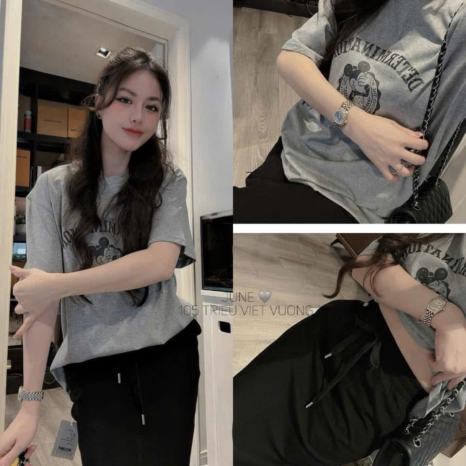 SET ÁO chân váy midi in hình