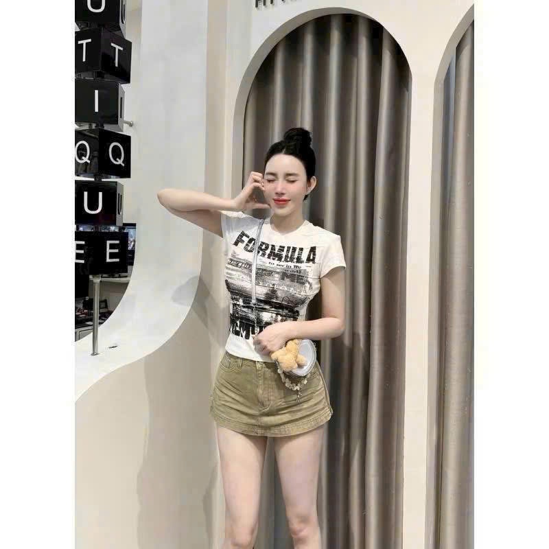 CHÂN VÁY JEAN KAKI NGẮN