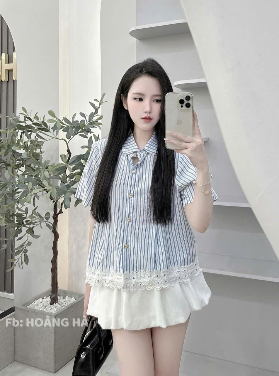 SƠ MI GU phối ren gấu cách điệu