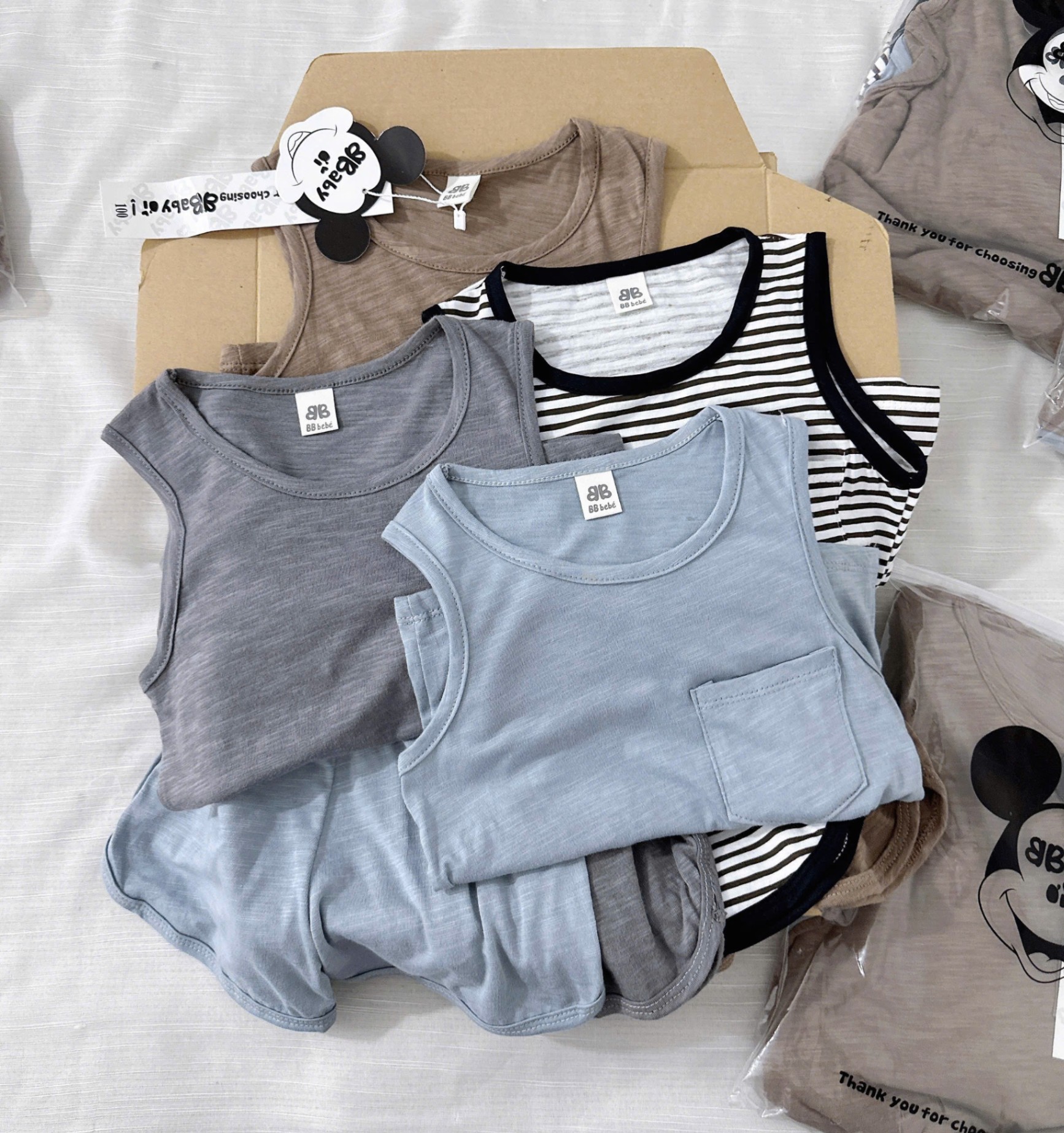 Sét 4 bộ cotton xước VNXK bé trai