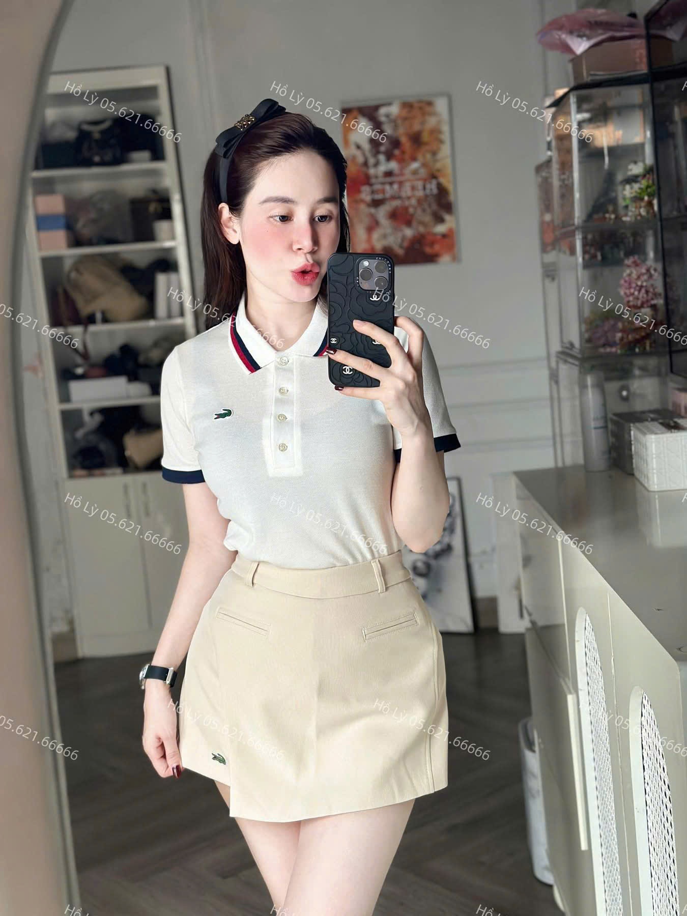 Áo Polo nữ cổ bẻ có cúc