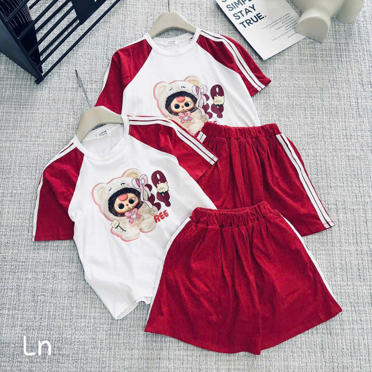 Seo VNXK: Sét bộ cotton + cv kèm quần sọc trắng 24-40kg