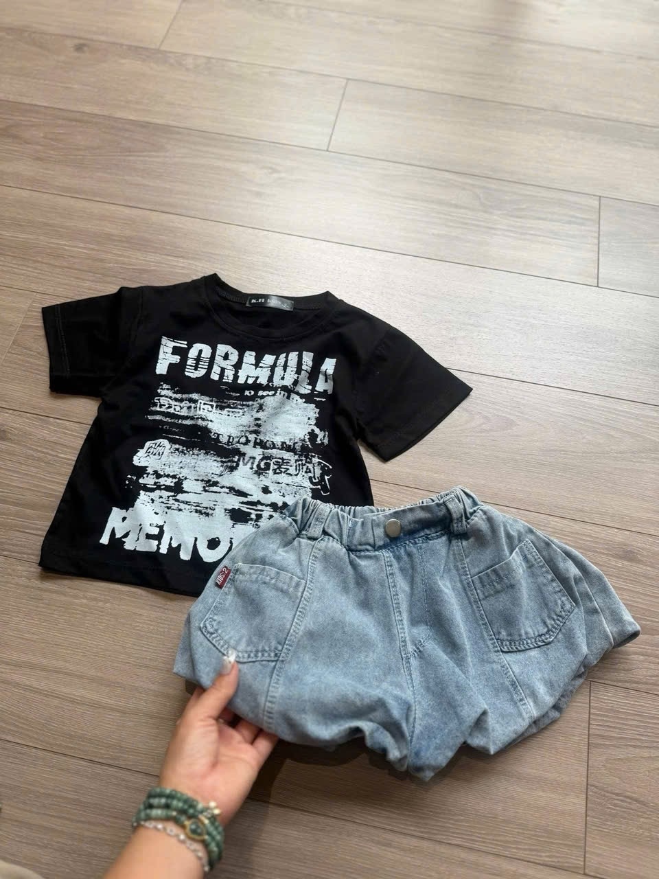 Sét áo fomula quần bò bồng bé gái
