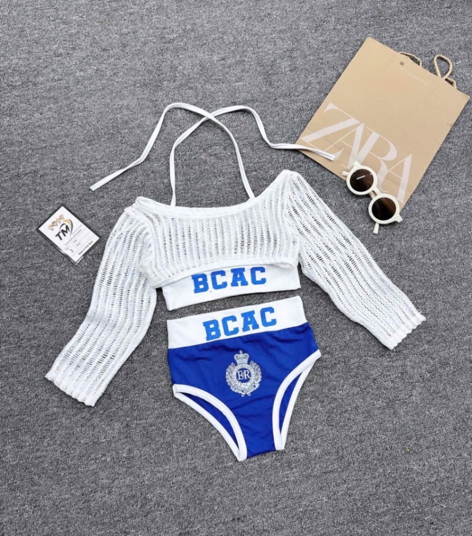Bikini bac bé gái 3 chi tiết
