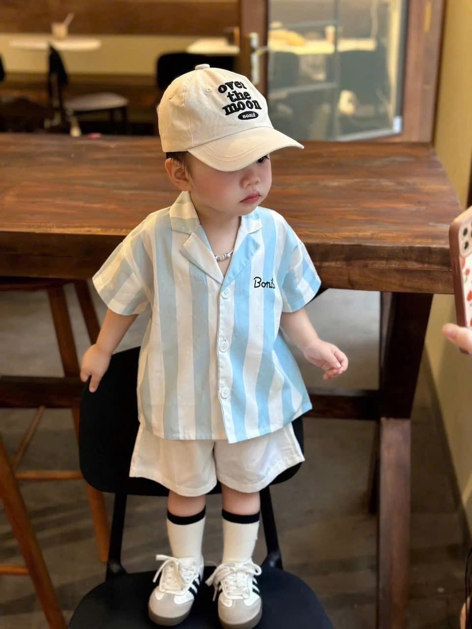 Sét bộ pijama sọc xanh vàng cho bé trai