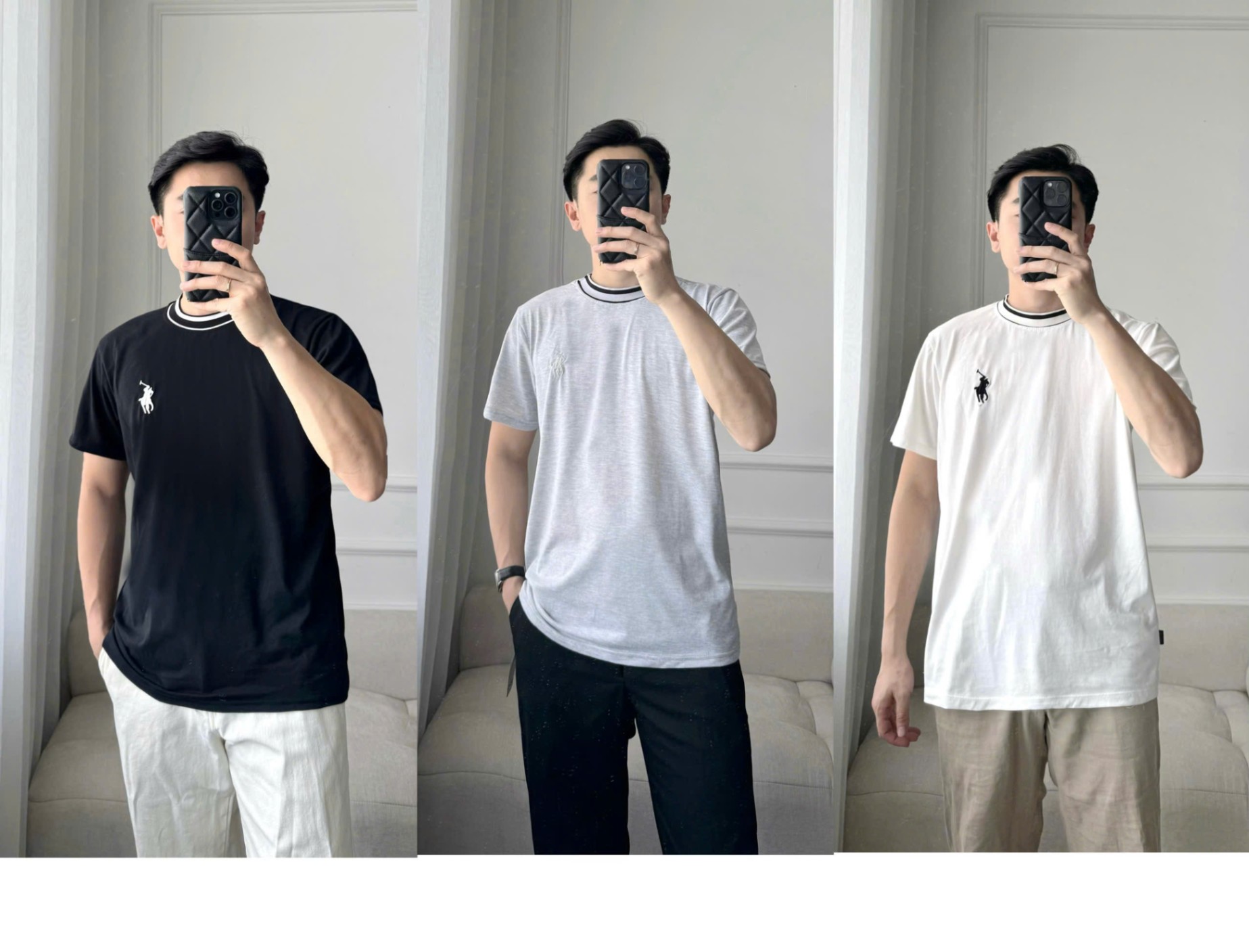Sét 3 áo cotton xuất cho nam Em còn 2M Vải xuất Seo 119k/ set 3 áo