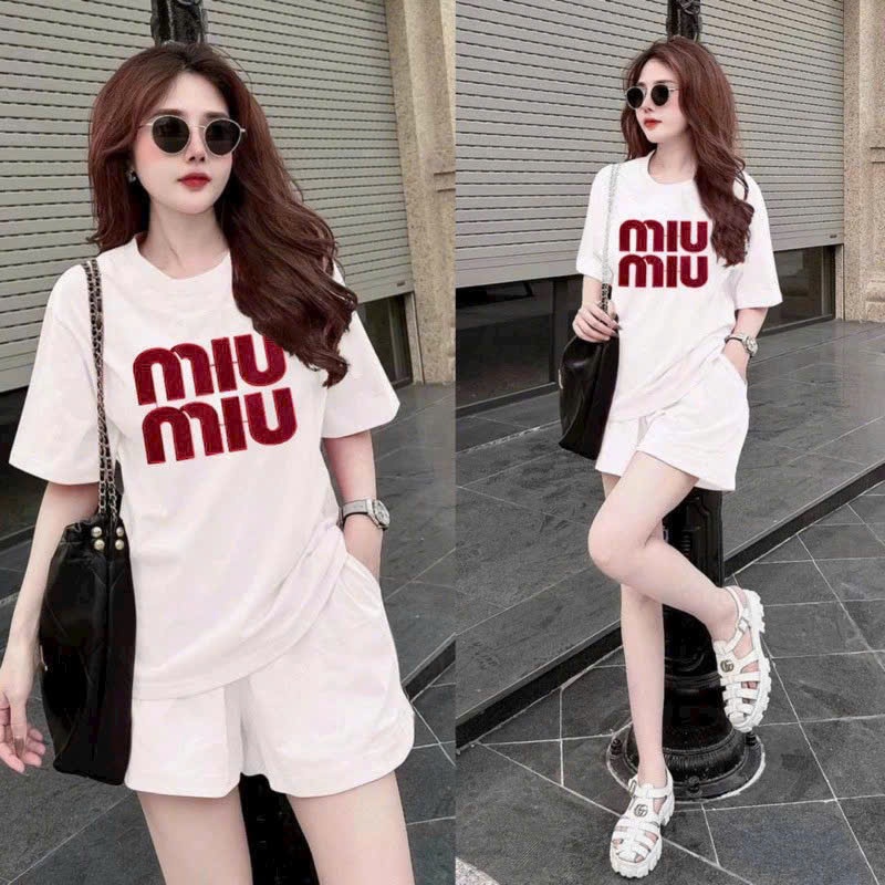Bộ cotton Miu Miu còn 1b trắng Seo #90k
