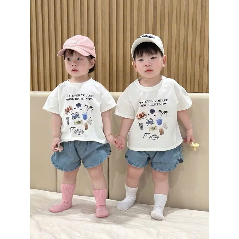 Seo VNXK: Bộ cotton + mũ jean xanh E còn 140-150 #95k/set