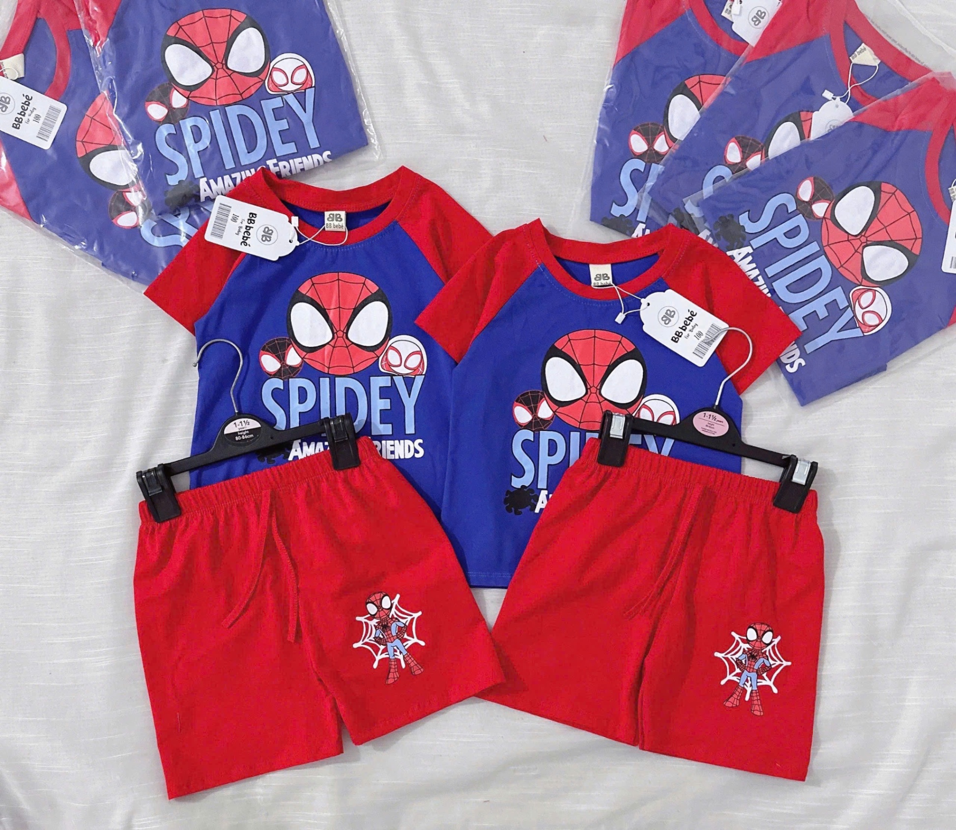 Seo VNXK: Bộ cotton siêu nhân nhện 2 set S100 10-12kg