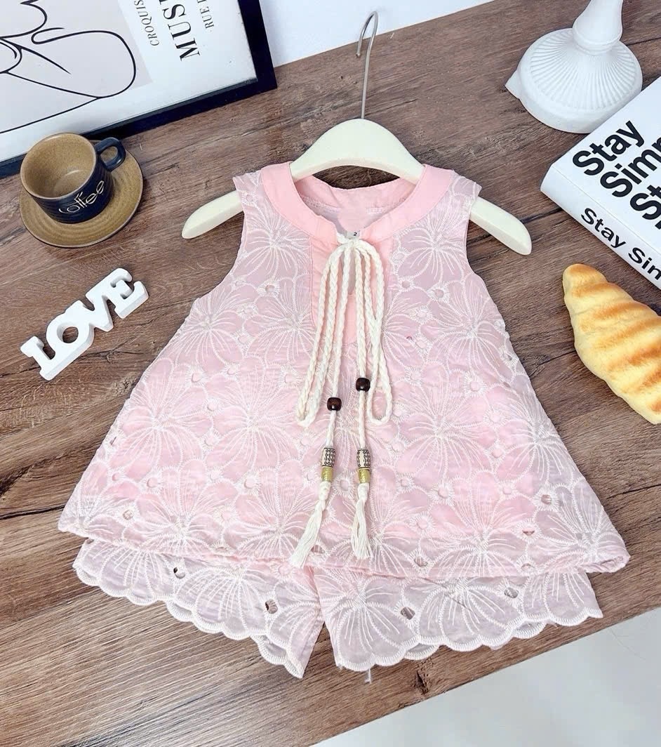 Sét bộ ren 2 lớp cho bé gái