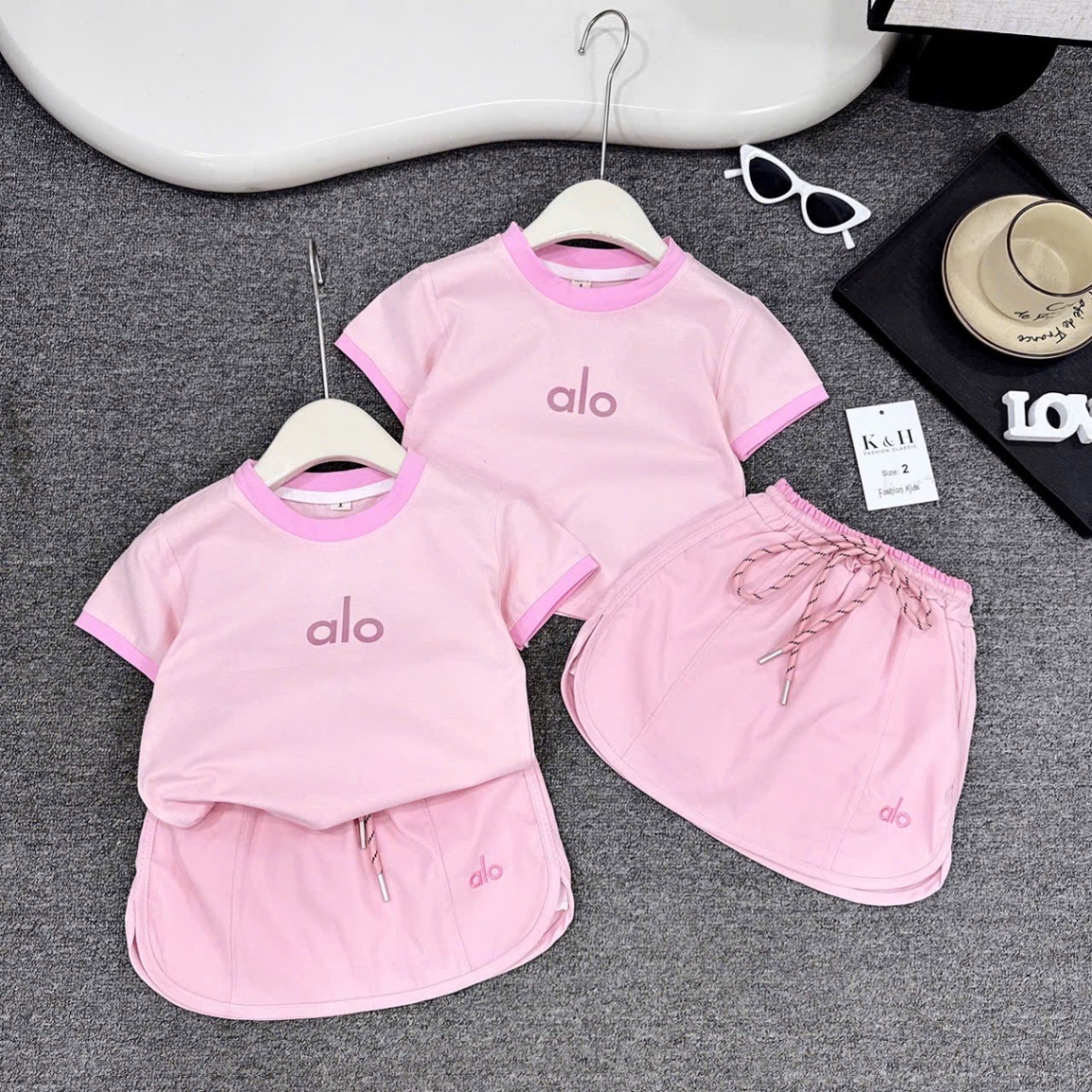 Bộ alo hồng bé gái