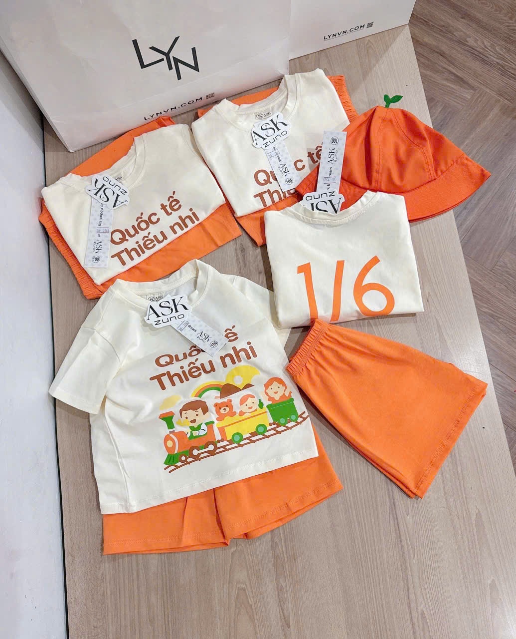 Xả #69k /1 set kèm mũ. Sét 3 món Áo + quần + mũ là mầm 🍊
