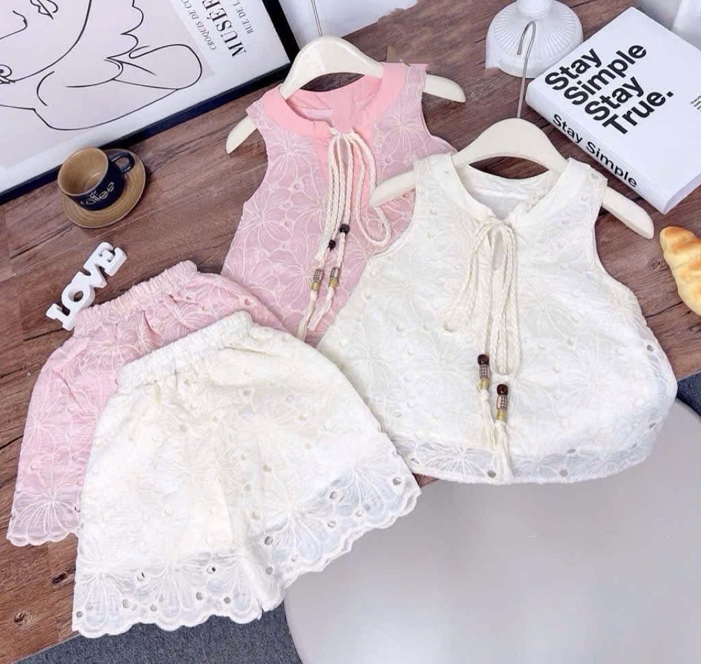 Sét bộ ren 2 lớp cho bé gái