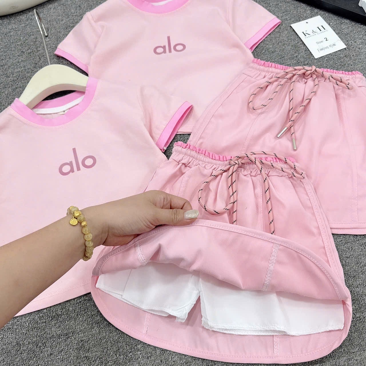 Bộ alo hồng bé gái