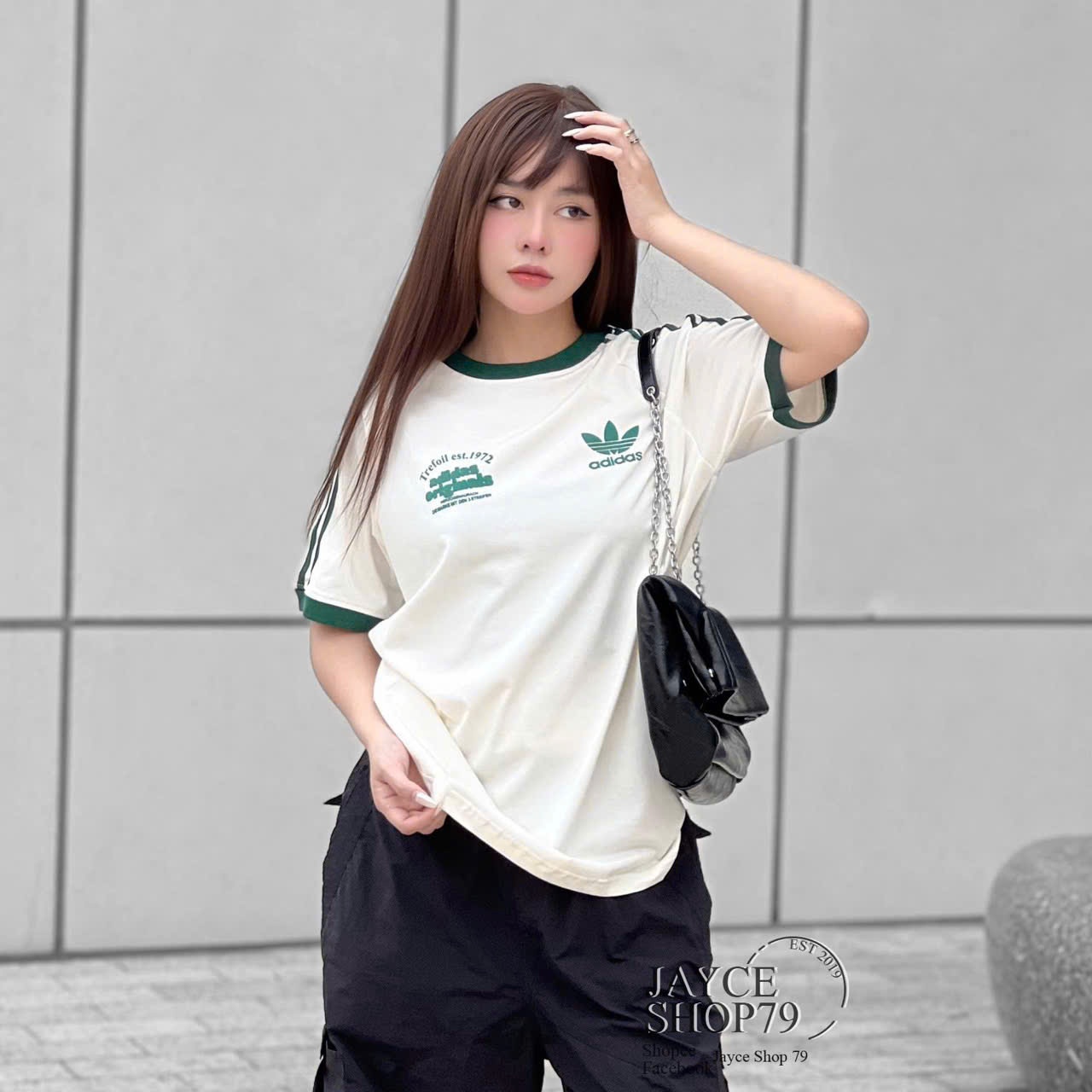 Áo cotton Das sọc xanh nữ sịn