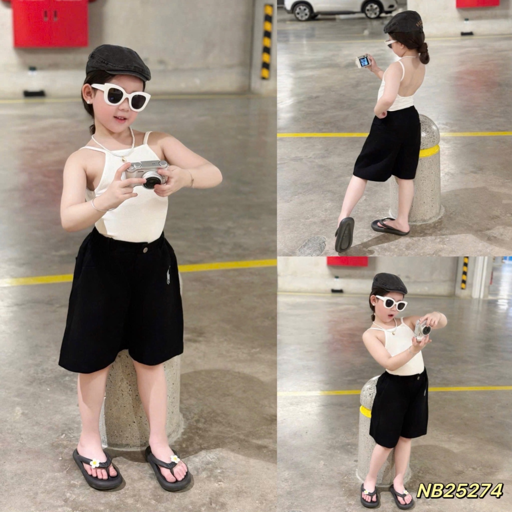 (maù áo) aoSét áo 2 dây quần thô lỡ bé gái