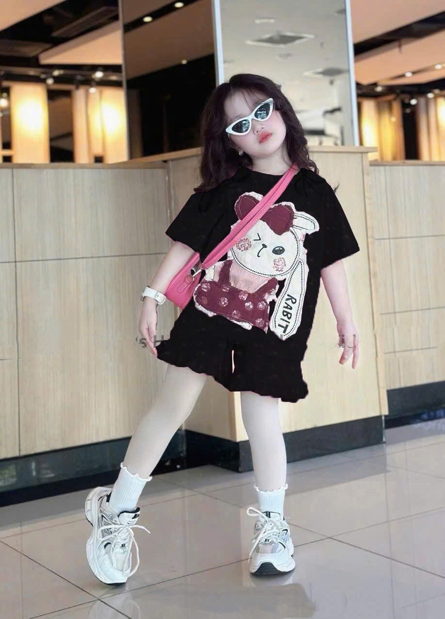 SEO VNXK: Bộ thỏ in loang + hinh thỏ rabits Còn màu đen 120-130-140-150