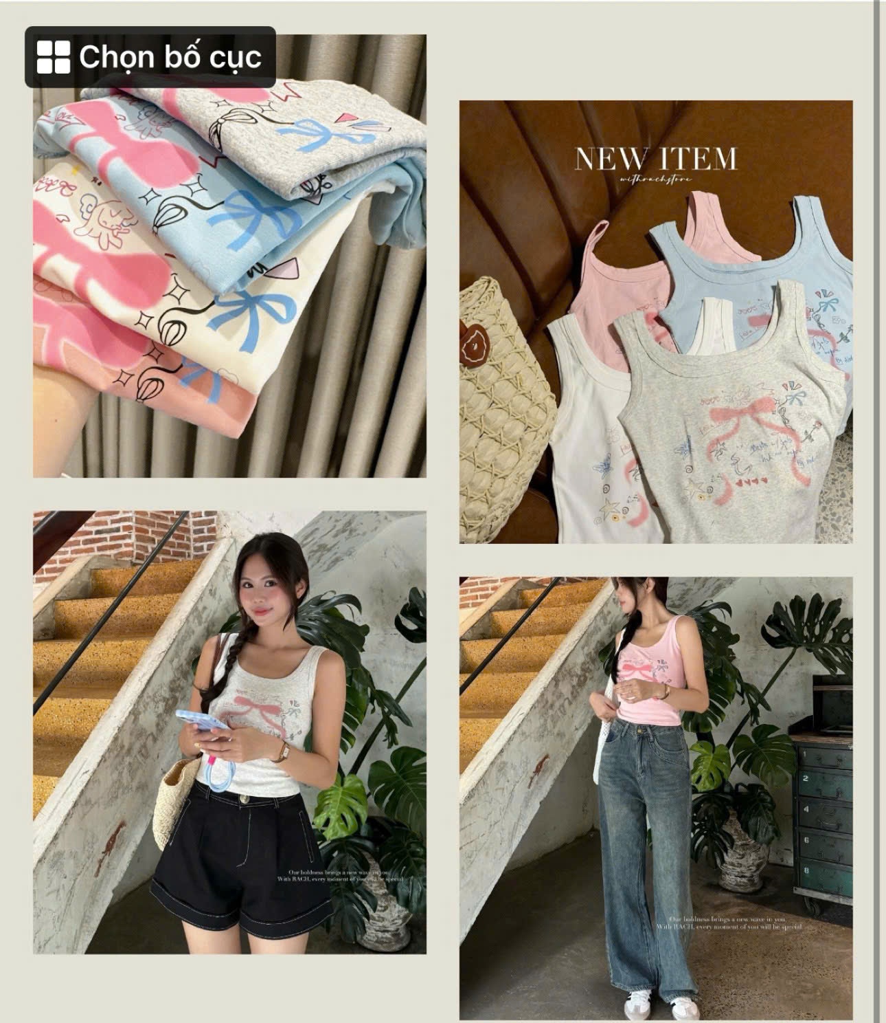 Em còn 5s-3M-2L #119k/ set 4 áo ba lỗ