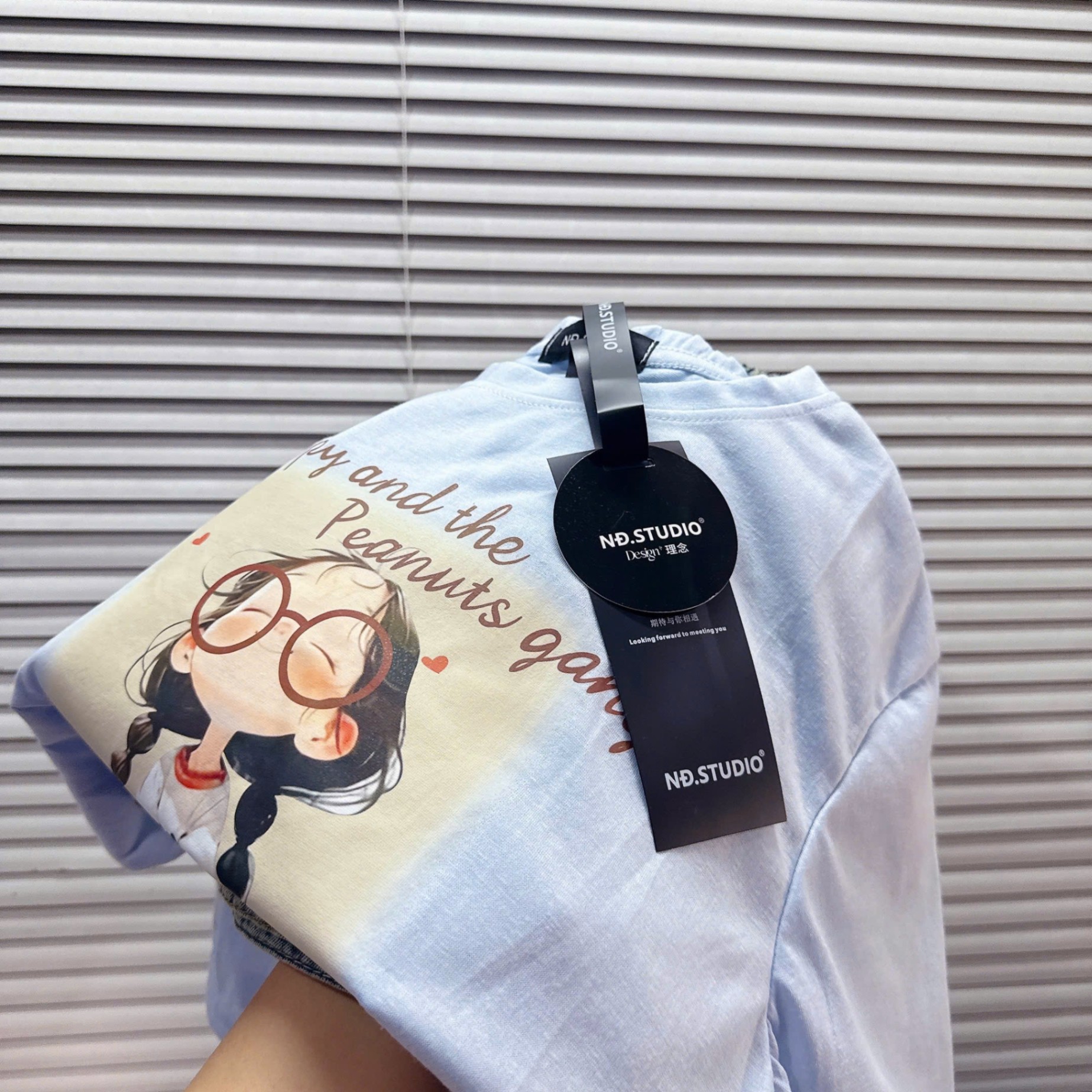 Set áo cotton in hình quần jean cạp chun