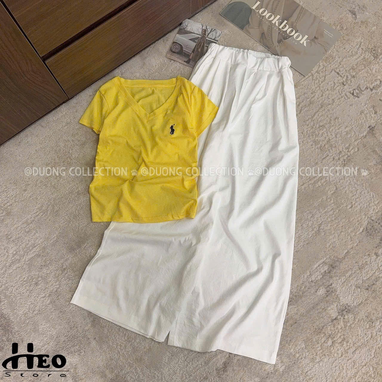 Seo: Sét áo cotton vàng quần đũi suông 1s-1M Sale :120k/b