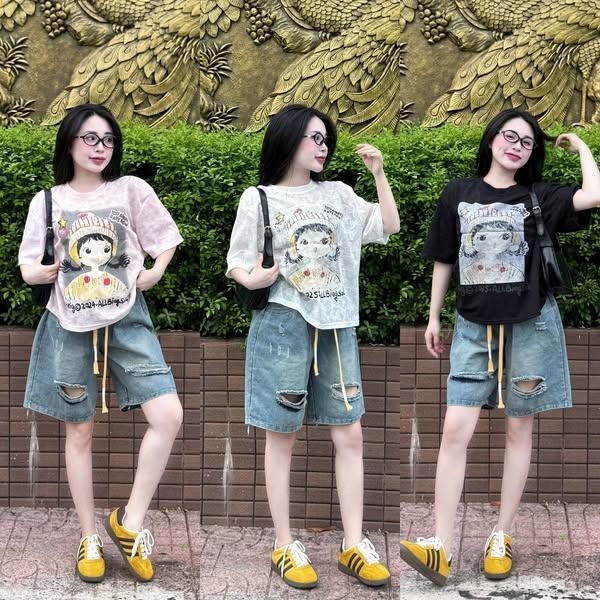 Sét áo ren mát lịm mix quần ngố dây vàng cực trend