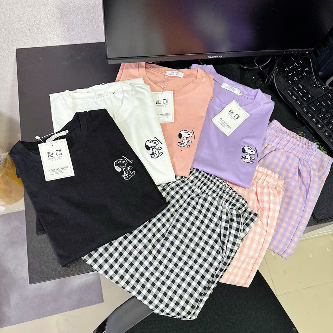 Seo: Bộ áo cotton quần đũi kẻ #75k/bộ Trắng 6s 3m 5L Hồng 9s 8L Đen 12S 3M Tím 5s