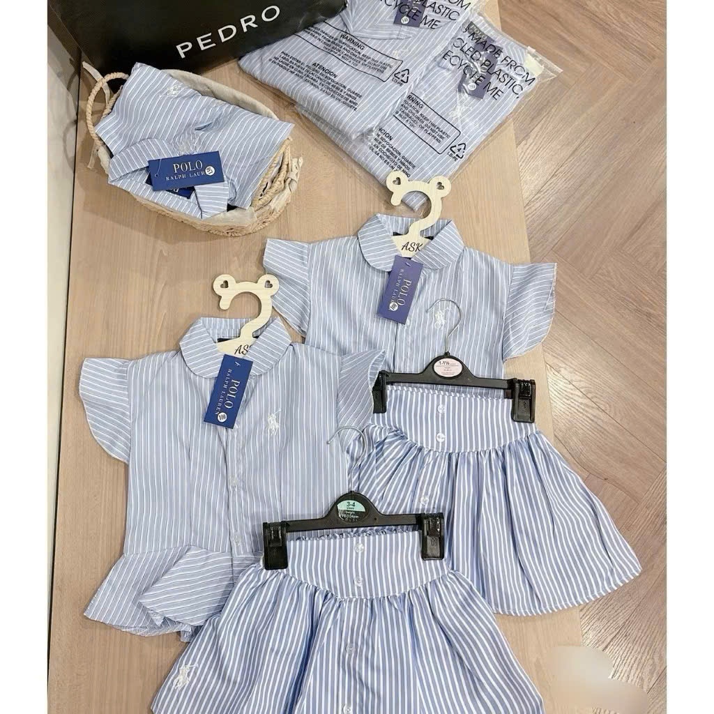 Seo VNXK: Sét váy kẻ xanh + tuban 2 set S120 16-18kg #75k