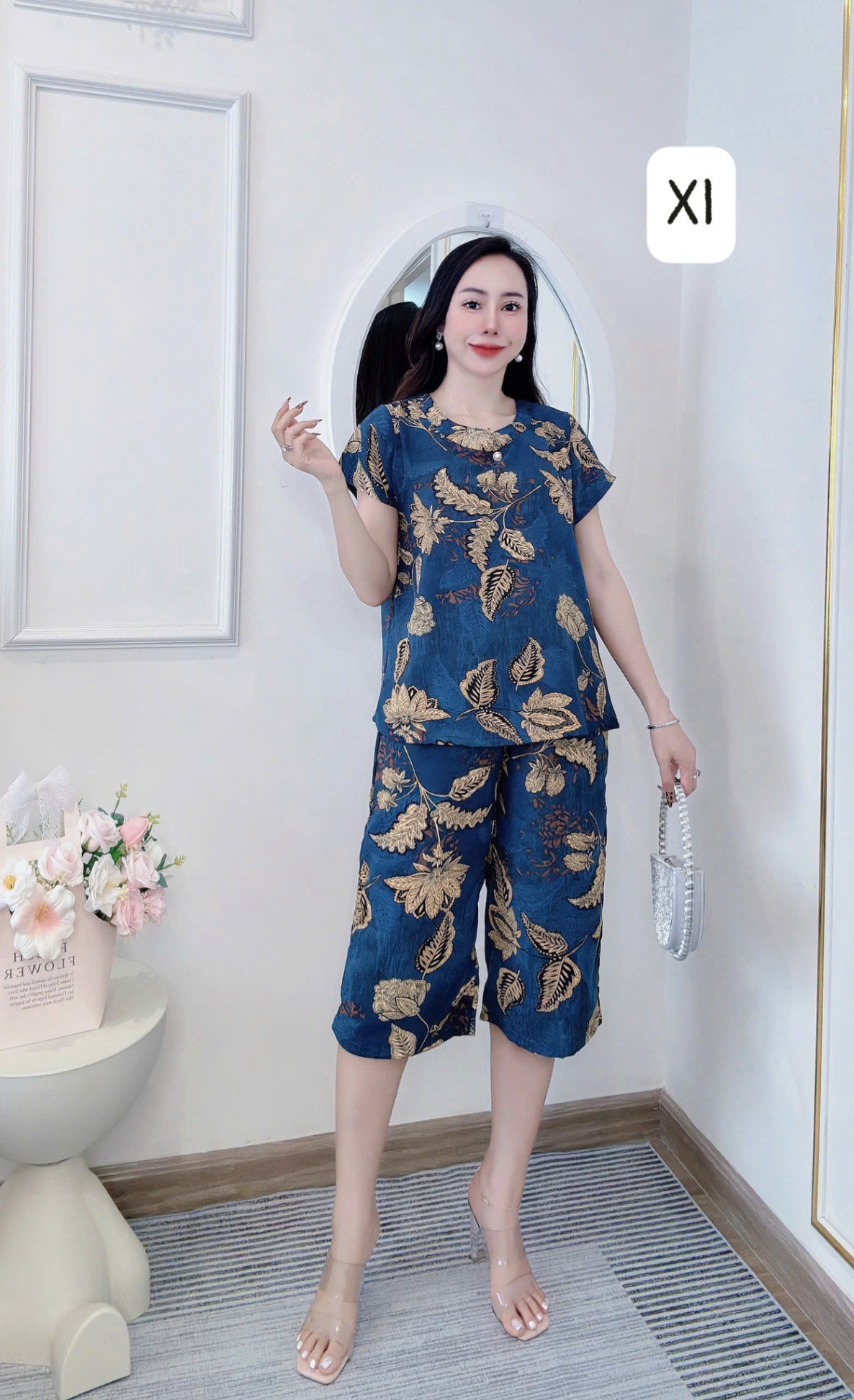 Còn 10 bộ lanh như ảnh xả #90k Bộ Lanh lụa hàn châu quần ngố