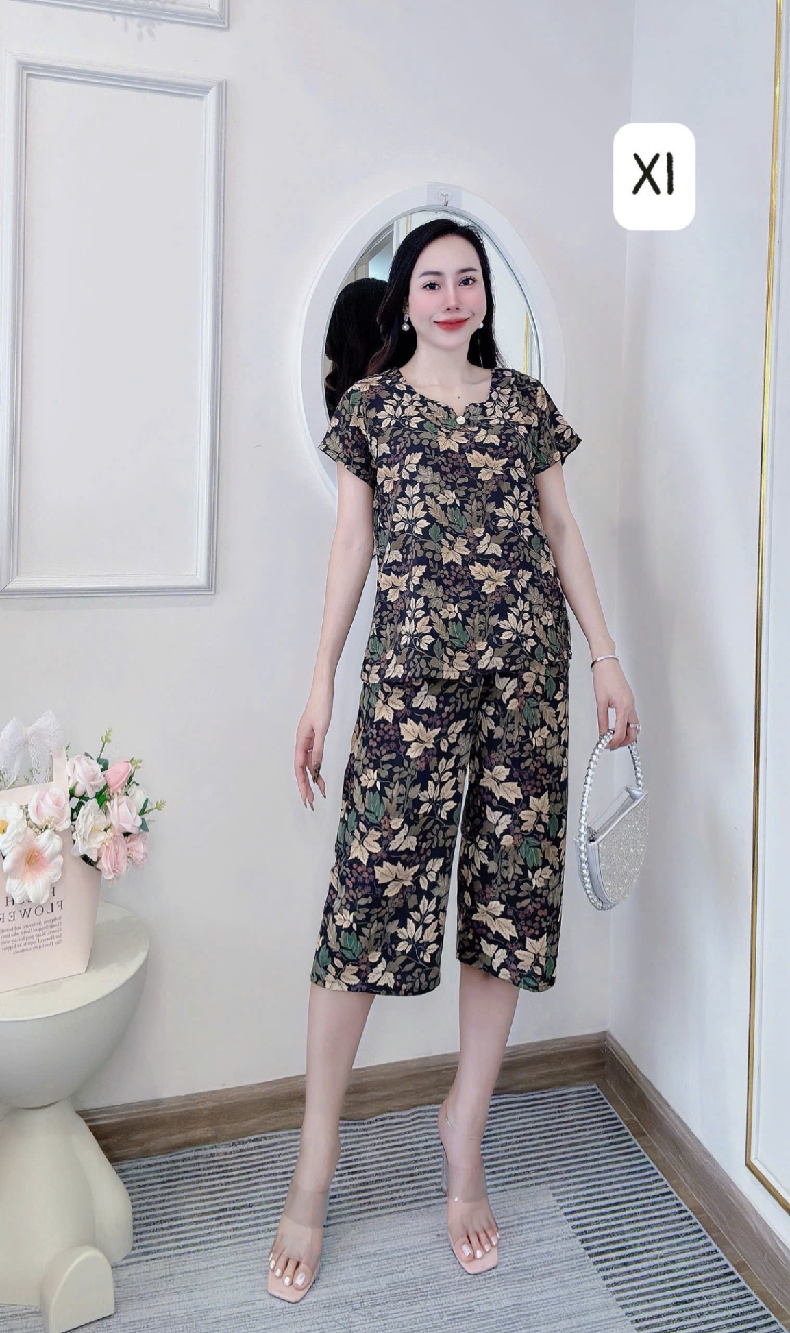 Còn 10 bộ lanh như ảnh xả #90k Bộ Lanh lụa hàn châu quần ngố