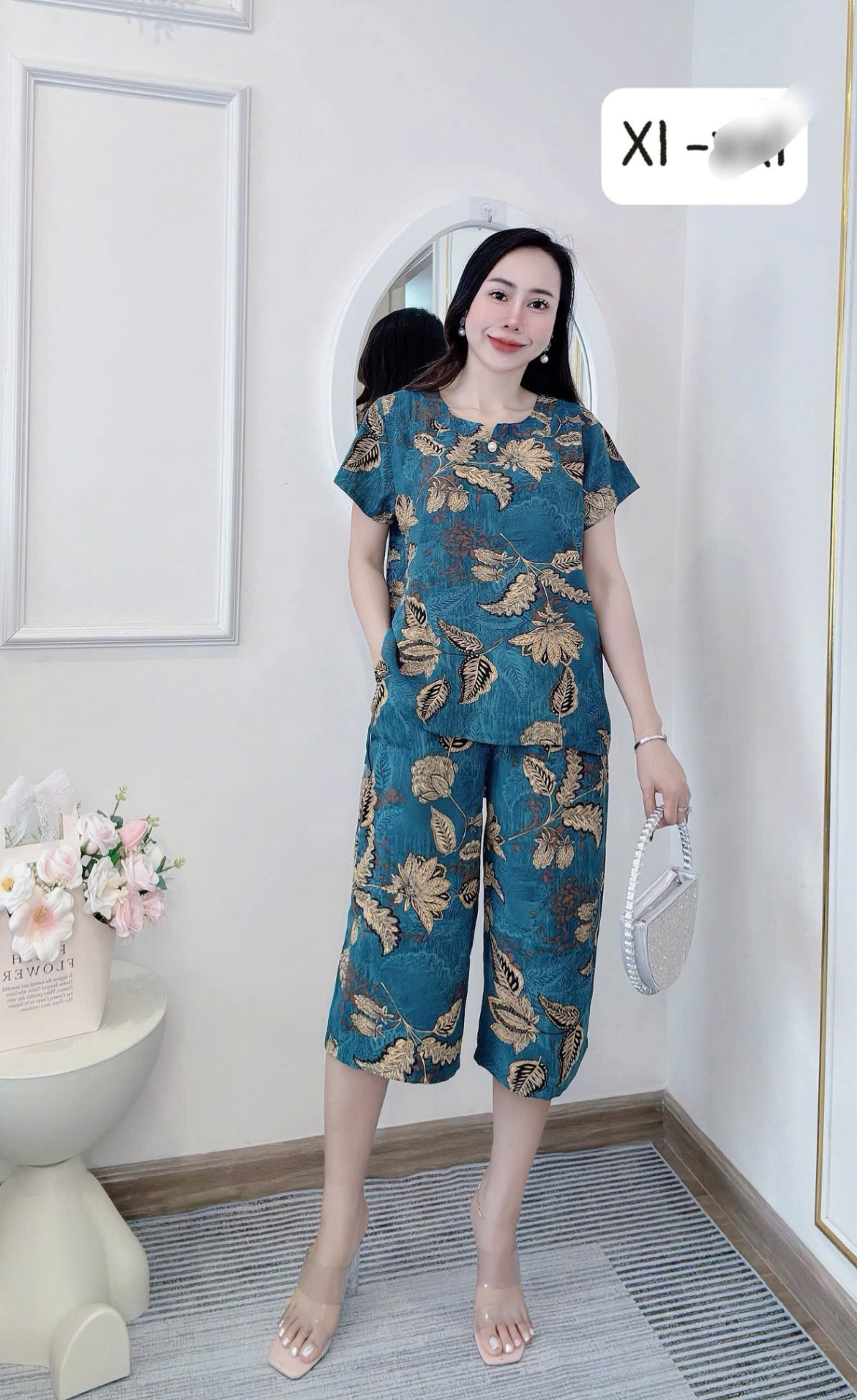 Còn 10 bộ lanh như ảnh xả #90k Bộ Lanh lụa hàn châu quần ngố