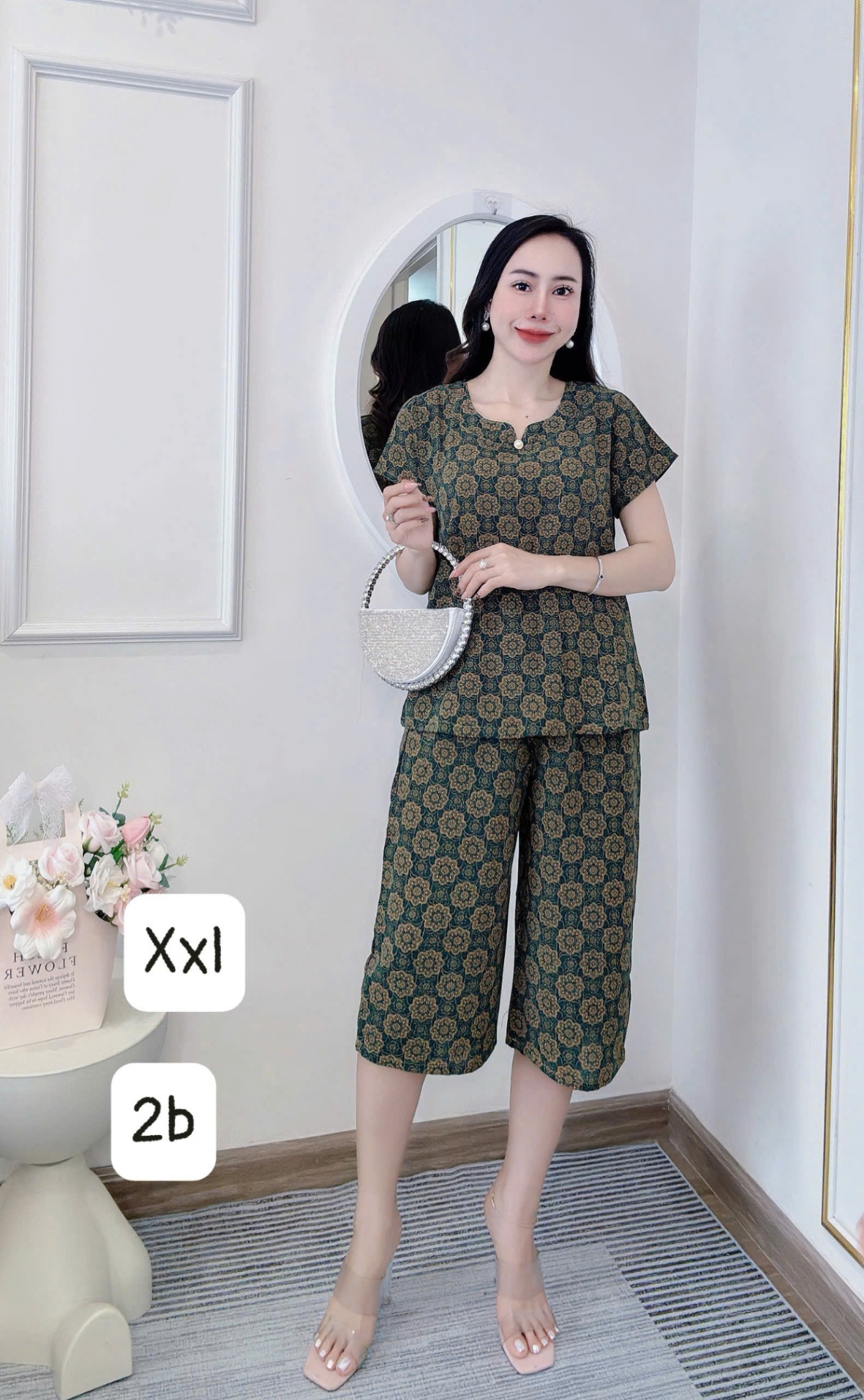 Còn 10 bộ lanh như ảnh xả #90k Bộ Lanh lụa hàn châu quần ngố