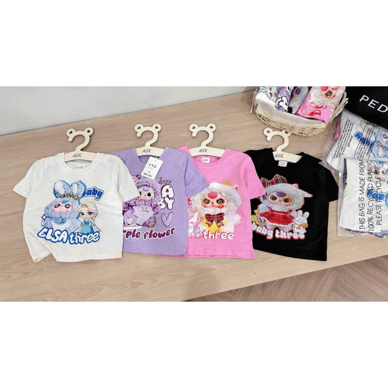 ASK Áo Baby Three cotton xược mùa hè bé gái VNXK