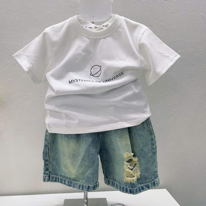 ASK VNXK Sét áo cotton địa cầu quần jean bé trai