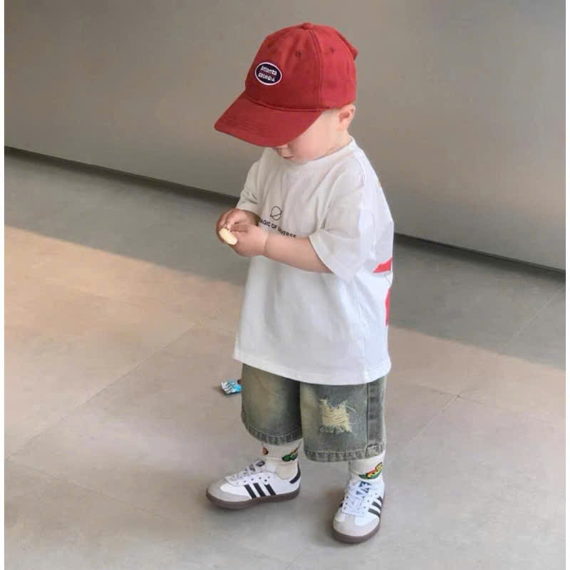 ASK VNXK Sét áo cotton địa cầu quần jean bé trai