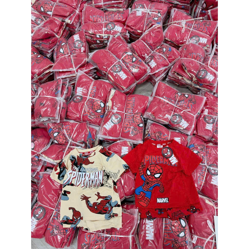 Ask Sét 2 bộ cotton siêu nhân nhện đỏ be bé trai