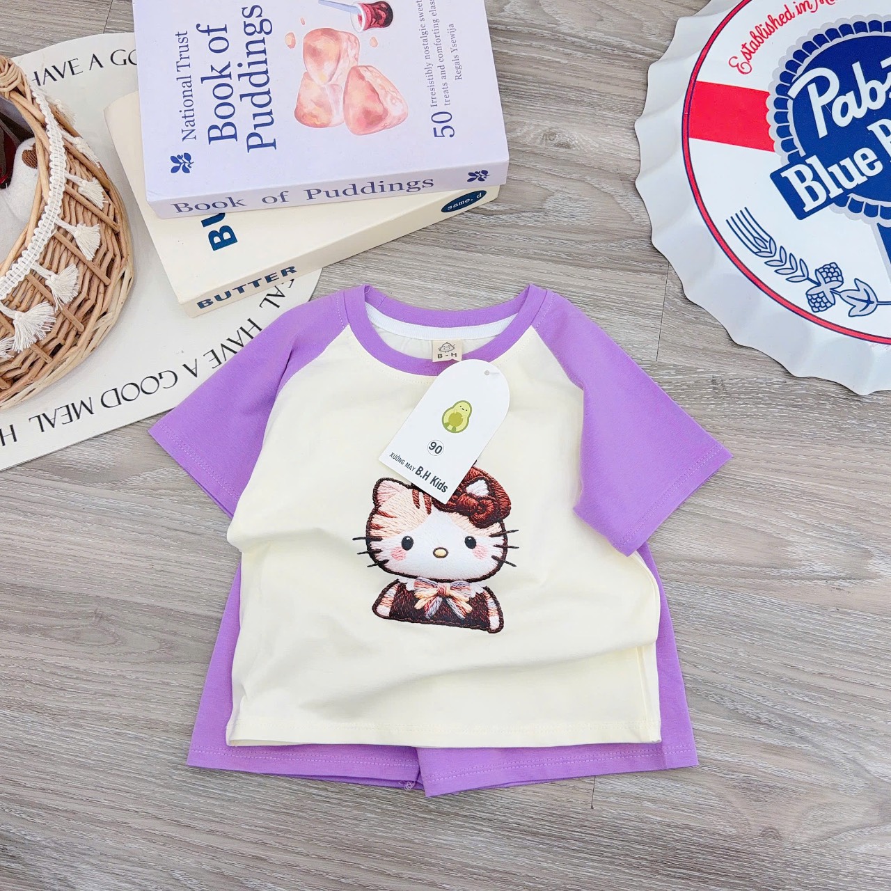 Bộ Bơ Cộc Tay Bé Gái Mùa Hè Cho Bé Mặc Nhà, Đi Học, Đi Chơi (6-16kg)