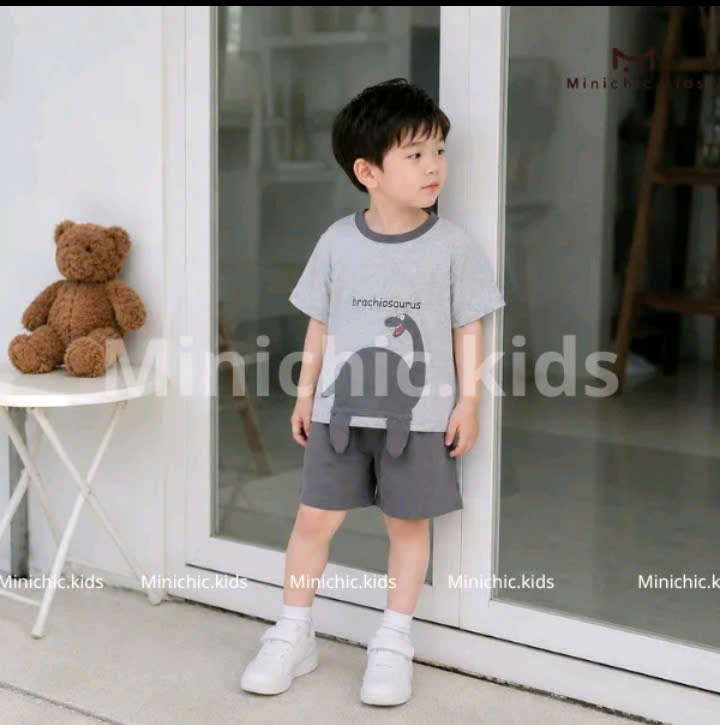 Bộ Cộc Tay Bơ Chất Cotton Mềm mát Mặc Nhà, Đi Học, Đi Chơi (6-16kg)