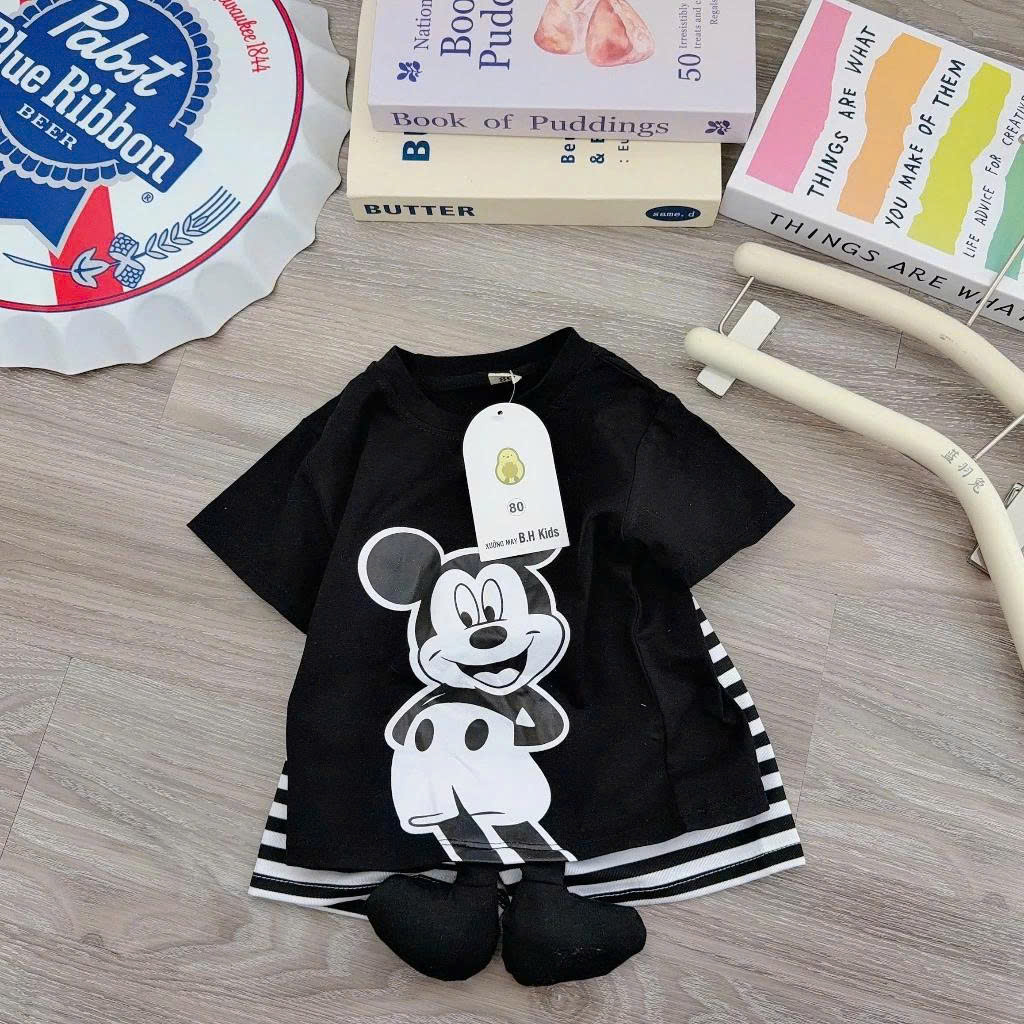 Bộ Cotton Bơ Cộc Tay bé trai chất mềm mát (6-16kg)