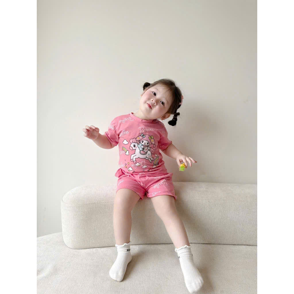 Bộ cotton Hello Kitty, Pone Melody mùa hè bé gái