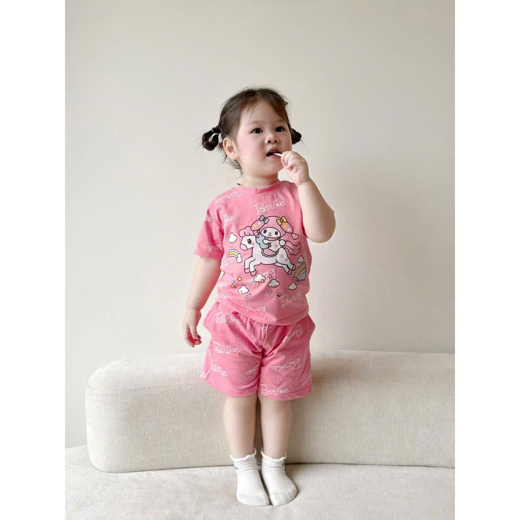 Bộ cotton Hello Kitty, Pone Melody mùa hè bé gái