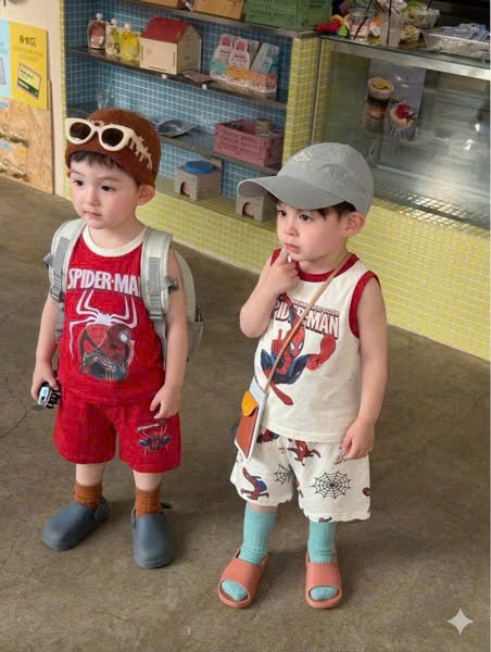 Bộ cotton sát nách siêu nhân bé trai Ask HT4