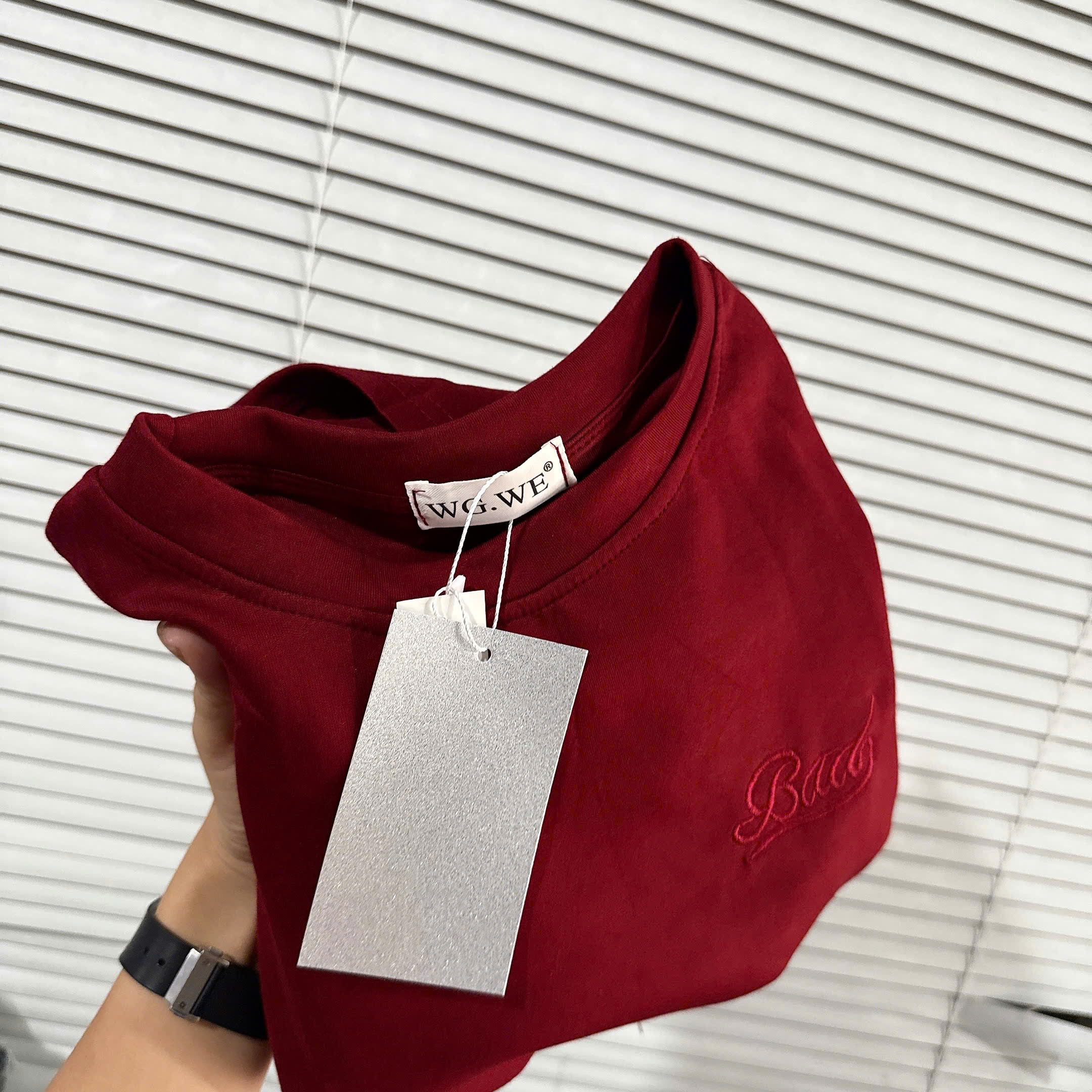 Bộ cottoon đỏ đô hè nữ rút dây eo B1