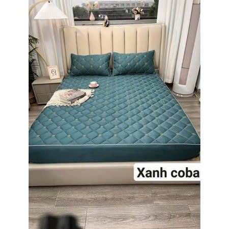 Bộ ga giường + 2 vỏ gối phi lụa trần bông bo chun Coco