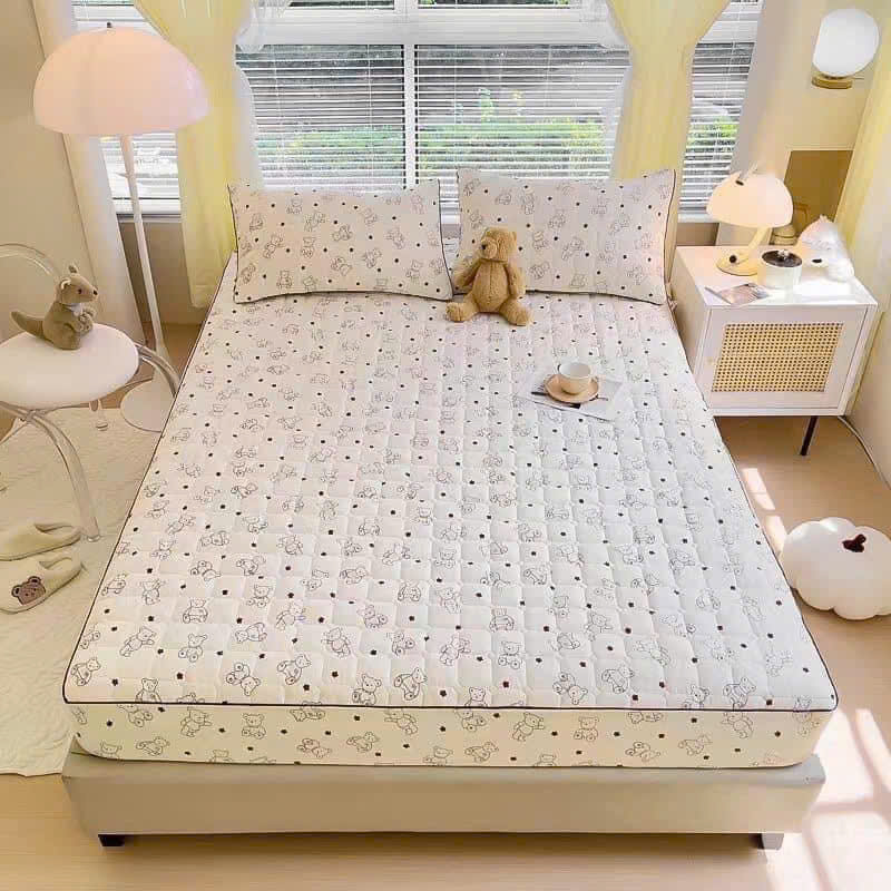 Bộ ga gối đũi đậu nành trần bông (Loại dày đẹp) #135k/set
