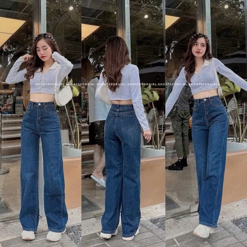 Xả S 40-48kg Quần jean xanh nữ #99k