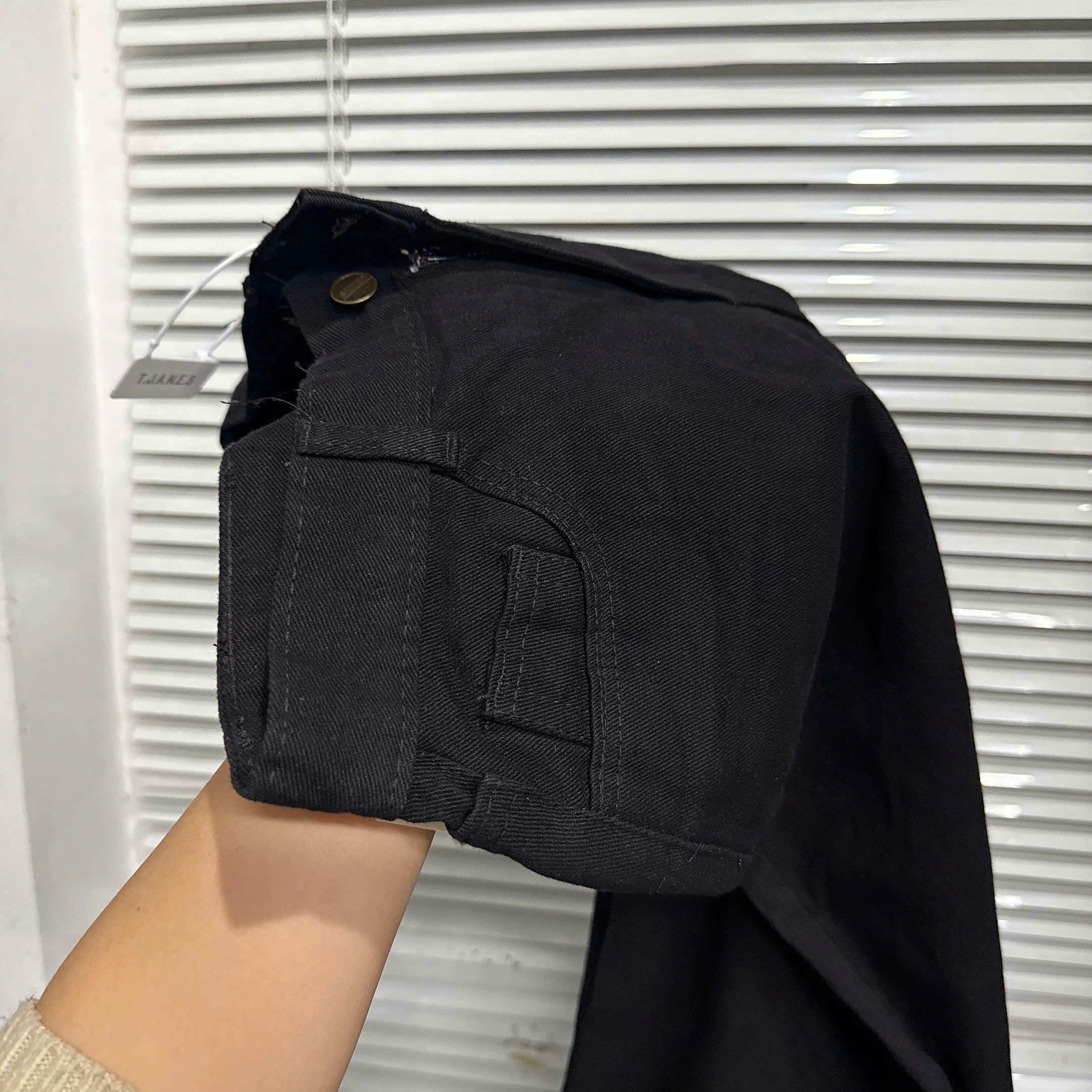 Xả M 47-55kg : Quần Jean đen suông mác da (ko thắt lưng) QJ7 #109k