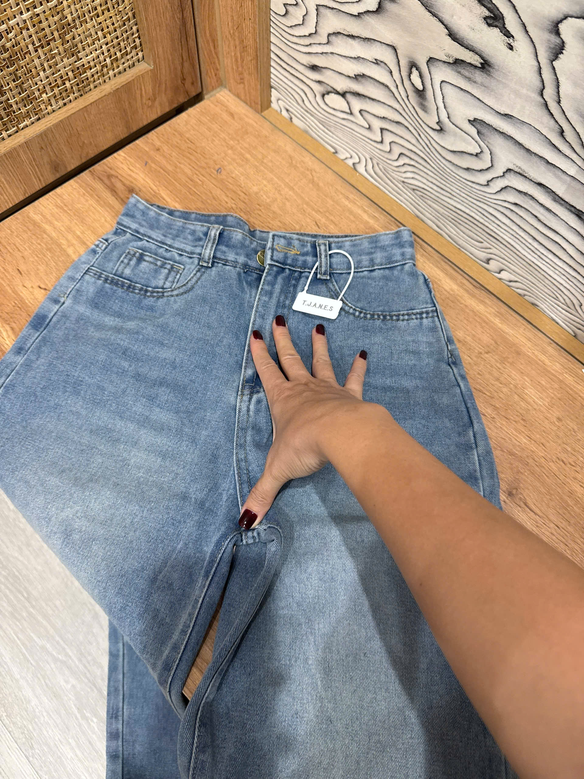 Xả L 56-62kg: Quần Jean ống sớ xanh nữ QJ15