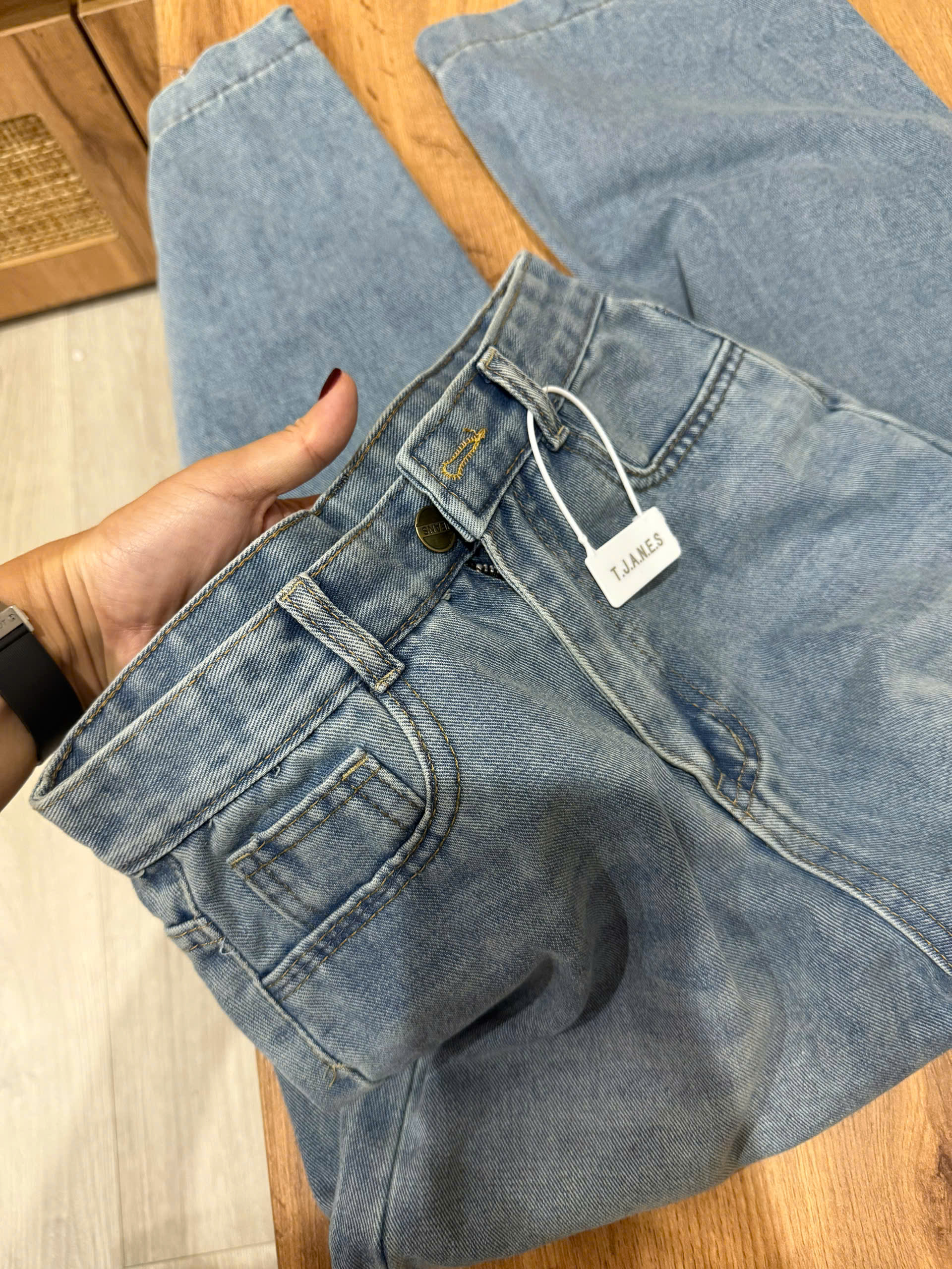 Xả L 56-62kg: Quần Jean ống sớ xanh nữ QJ15