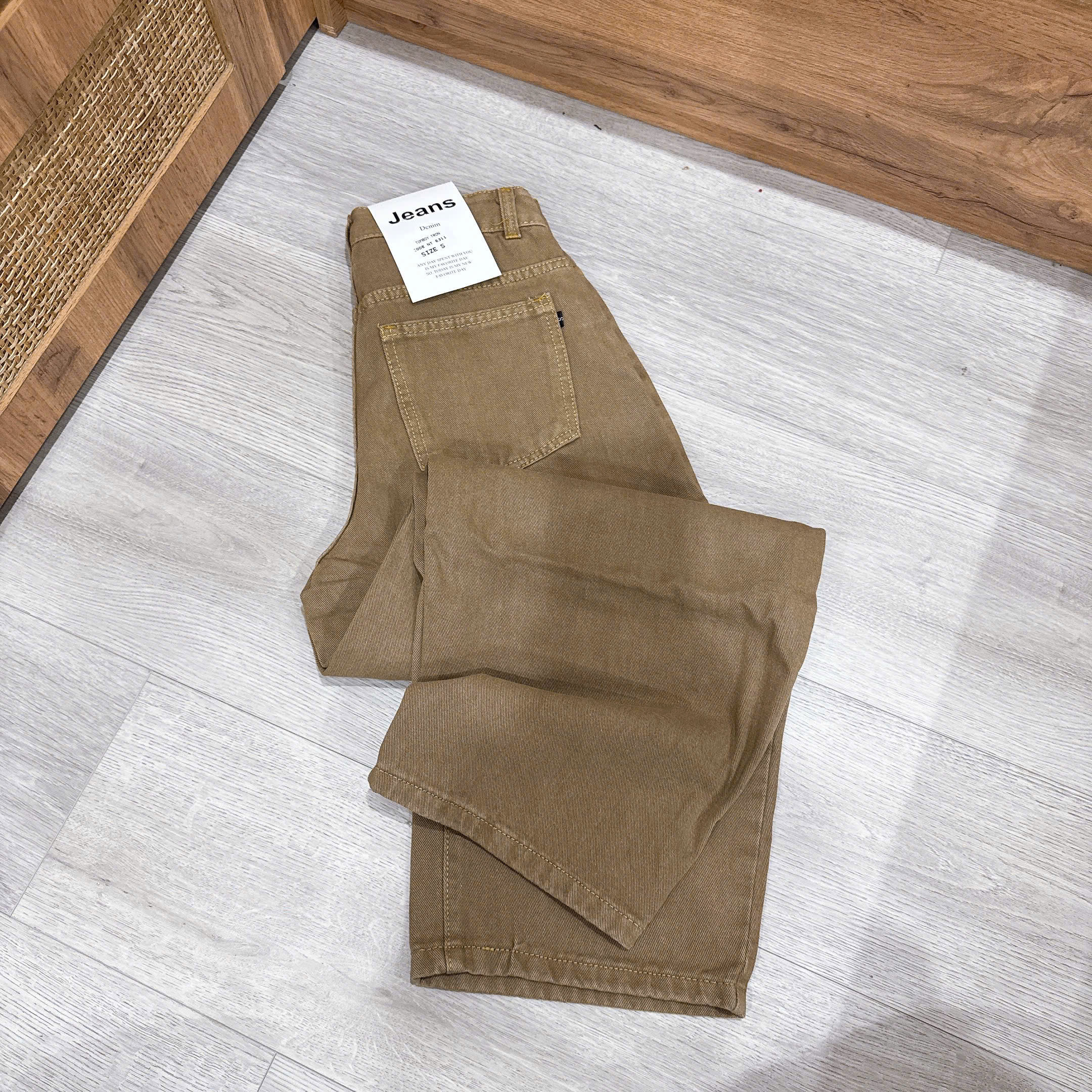 Quần jean baggy trơn nữ xám,nâu QJ51