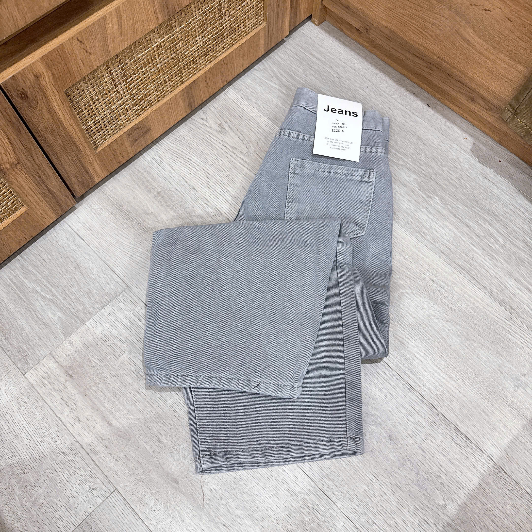Quần jean baggy trơn nữ xám,nâu QJ51